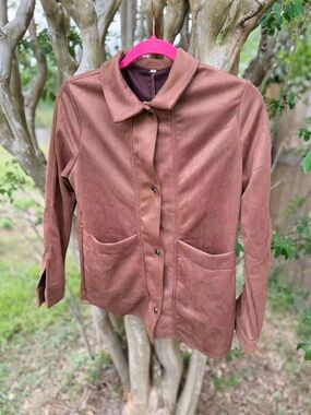 Women's Tan Utility Jacket with Front Pockets